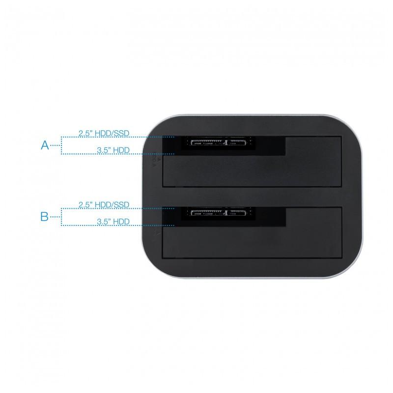 vista superior da estação de ancoragem de disco rígido TooQ TQDS-805G