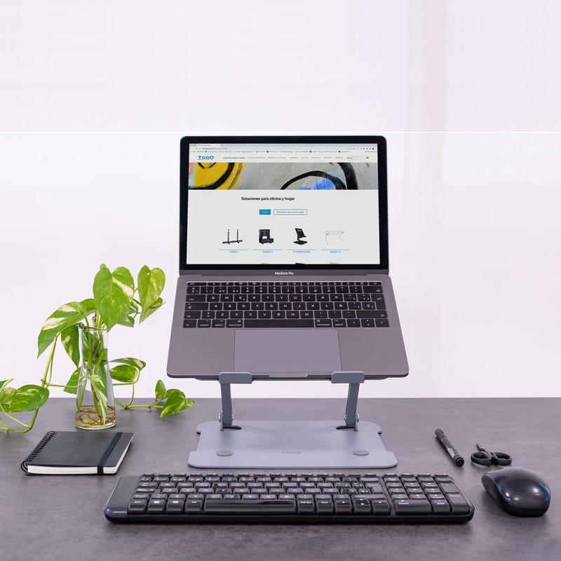 TooQ TQLRS0012-AL-G  Gris - Soporte Elevador Ajustable para portátiles Foto real frontal