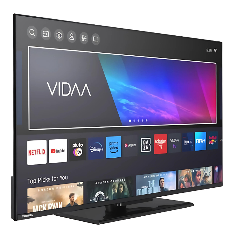 Perspectiva del Televisor Toshiba 43UV3463DG 43 4K UHD Smart TV Negro