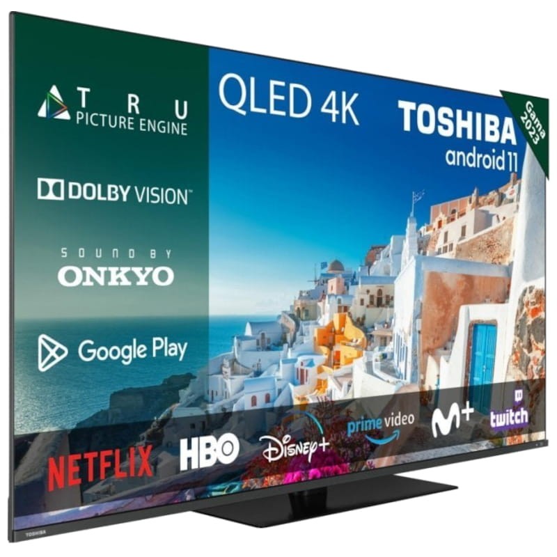 Toshiba 55QA7D63DG 55 QLED UltraHD Smart TV Negro vista frontal