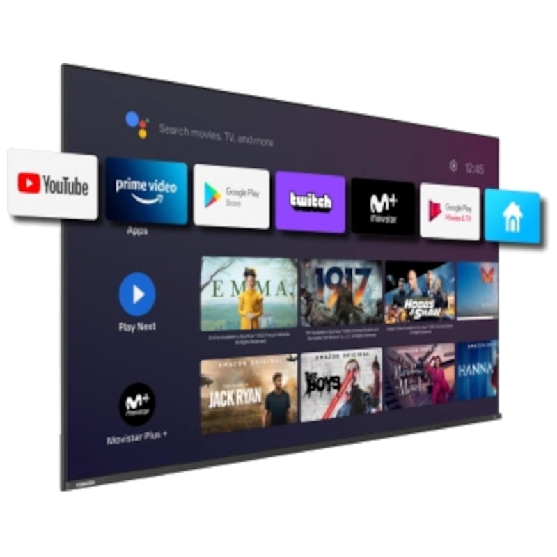 Toshiba 55QA7D63DG 55 QLED UltraHD Smart TV Negro vista frontal derecha