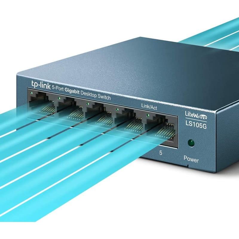 TP-Link LS105G Switch Sobremesa 5-Puertos Red Gigabit 10/100/1000Mbps Azul 