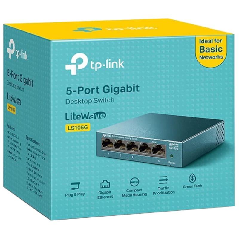 TP-Link LS105G Switch Sobremesa 5-Puertos 10/100/1000Mbps Azul Caja