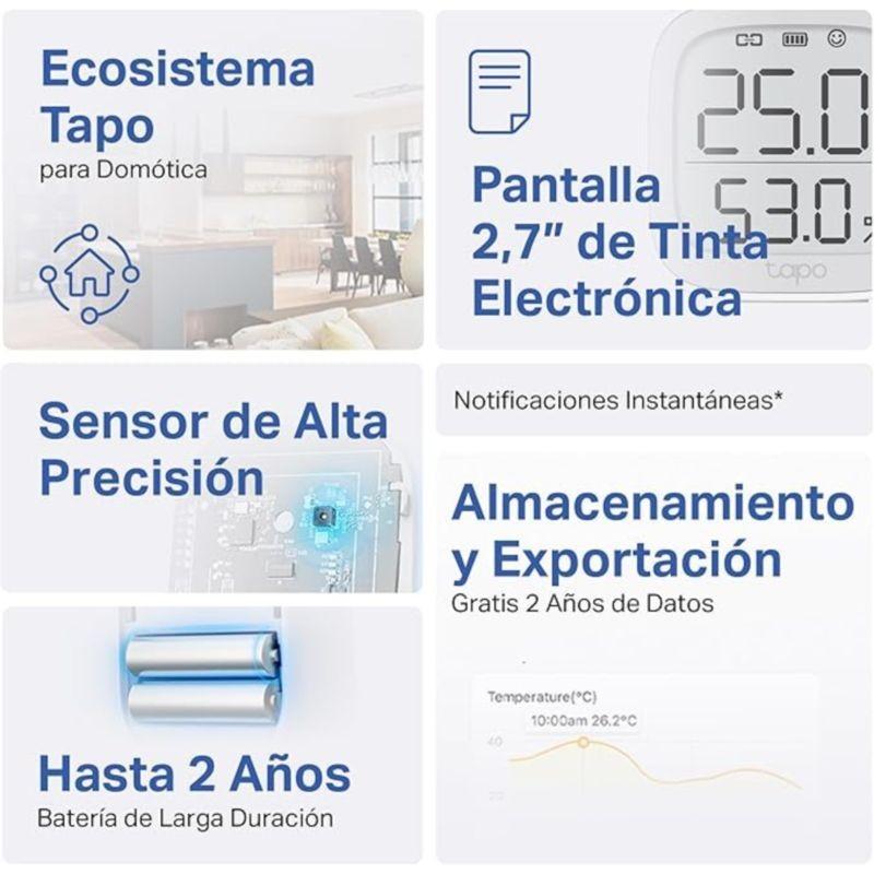 Especificaciones del Monitor de temperatura y humedad TP-Link Tapo T315