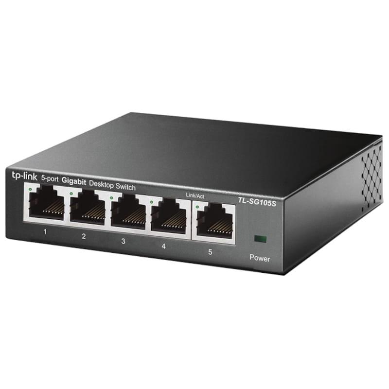 TP-Link TL-SG105S 5 Puertos 10 / 100 / 1000 Mbps Negro - Switch imagen trasera