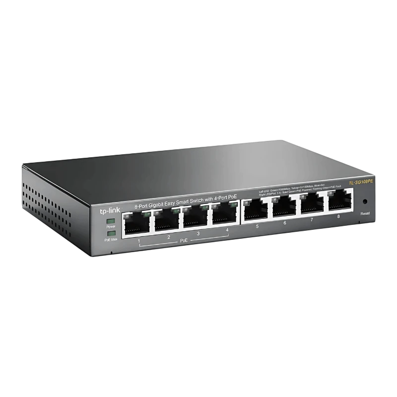 TP-Link TL-SG108PE L2 Gigabit Ethernet 10/100/1000 PoE Preto - Switch