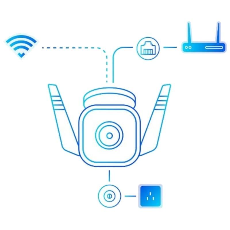TP-Link TC65 2K Exterior WiFi Alarma Blanco  - Cámara de Seguridad IP - Conexión