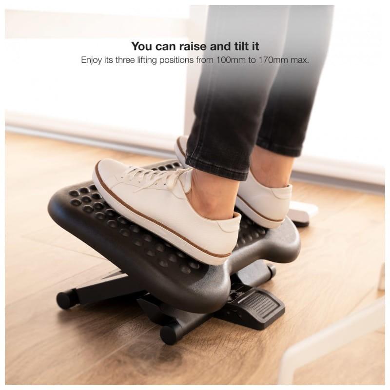 TooQ TQFR0603-B Negro - Reposapiés ajustable imagen real de inclinación hacia atrás