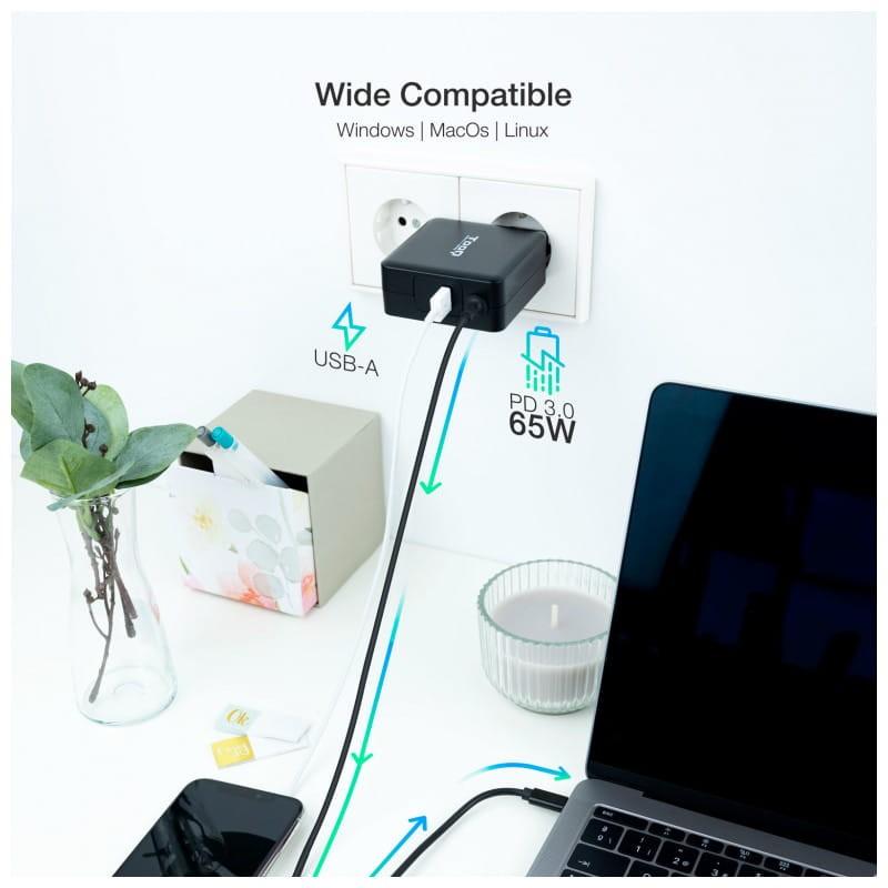 TooQ TQLC-USBC65PD 65W USB Negro - Cargador portátil imagen con especificaciones