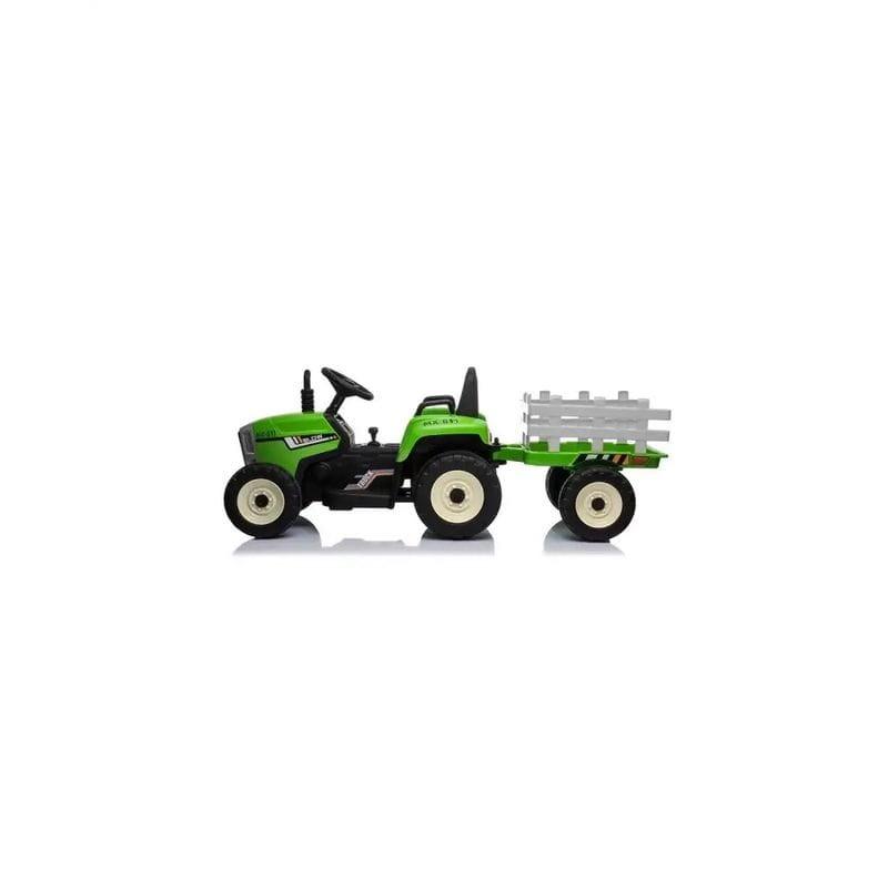 Lateral de Tractor Ceres con remolque Verde - Coche eléctrico para niños