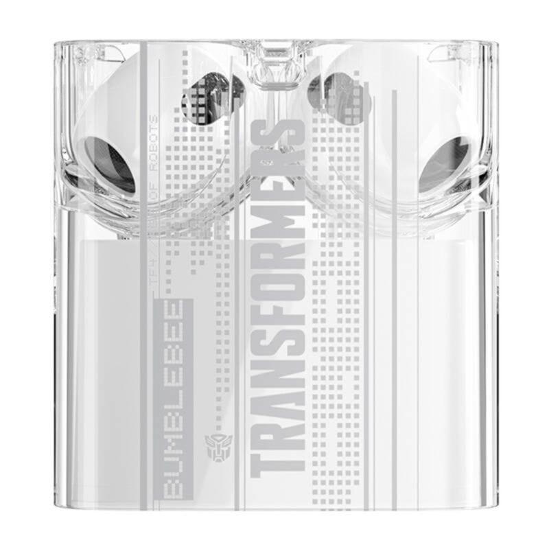 Vista traseira do estojo dos auscultadores TWS Transformers TF-T08 Branco