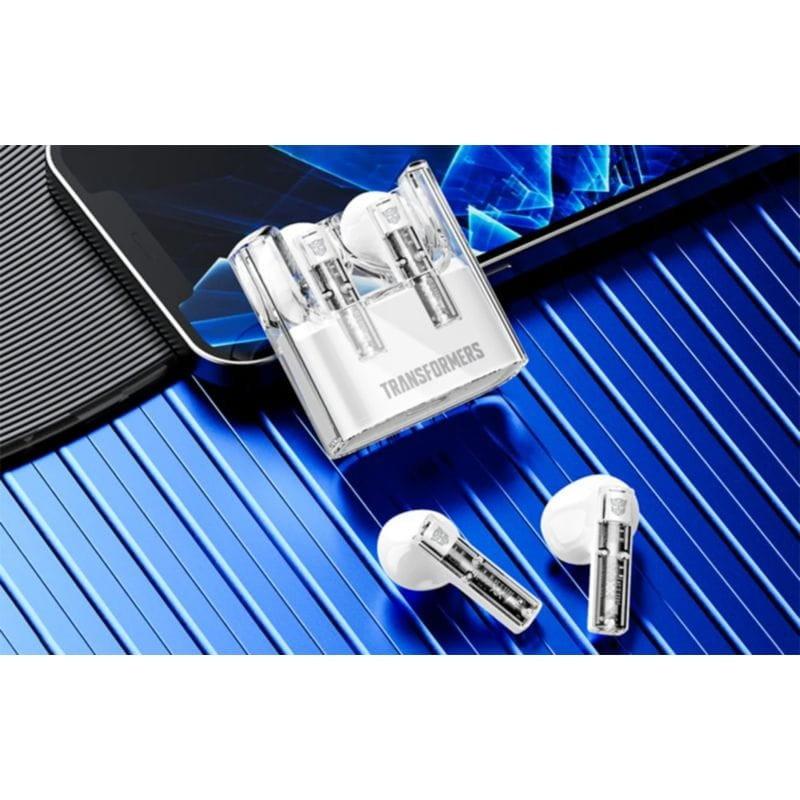 Detalhe dos auscultadores TWS Transformers TF-T08 Branco