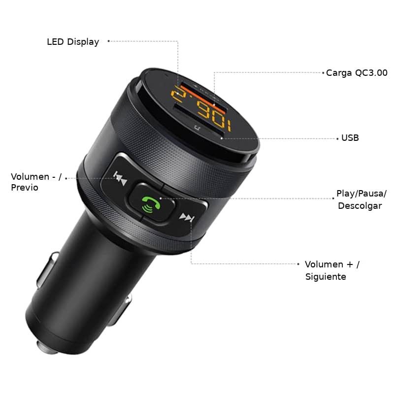 Transmetteur C57 Bluetooth FM / MP3 pour voiture - Excellent contrôle