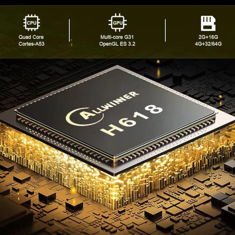 Procesador de Transpeed 8K H618 2GB/16GB Wifi Dual Android 12 Negro - Android TV