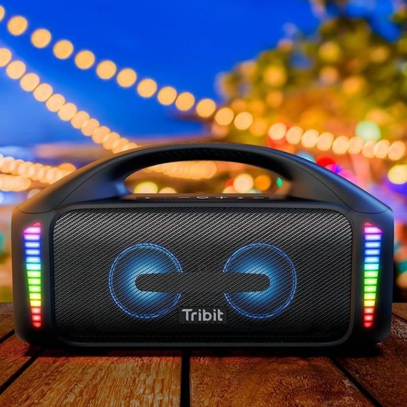 Haut-parleur Bluetooth Tribit Stormbox Blast 90W Lumières LED noires