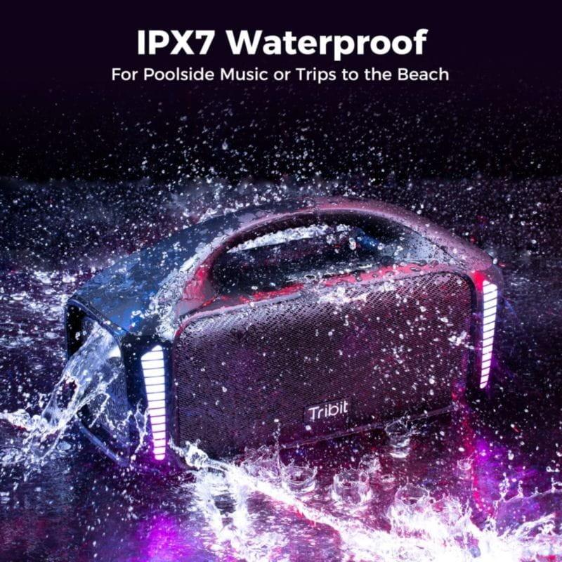 Résistance à l'eau IPX7 du Tribit Stormbox Blast 90W Enceinte Bluetooth Noir