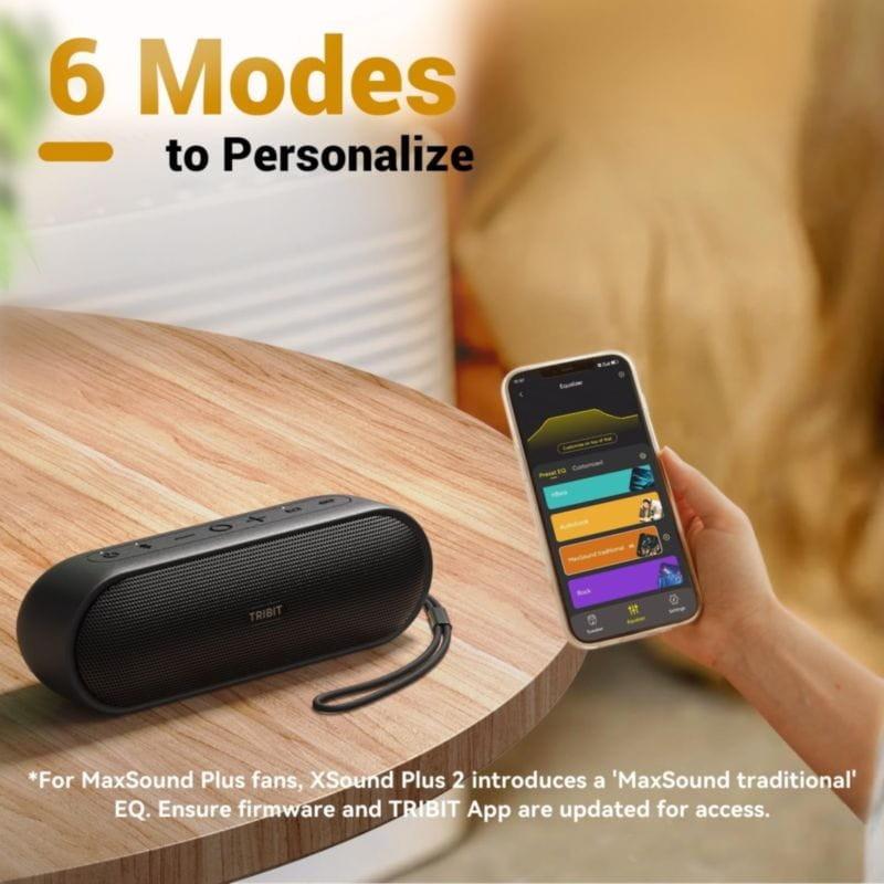 Altavoz Tribit Xsound Plus 2 Negro con 6 opciones predeterminadas del ecualizador