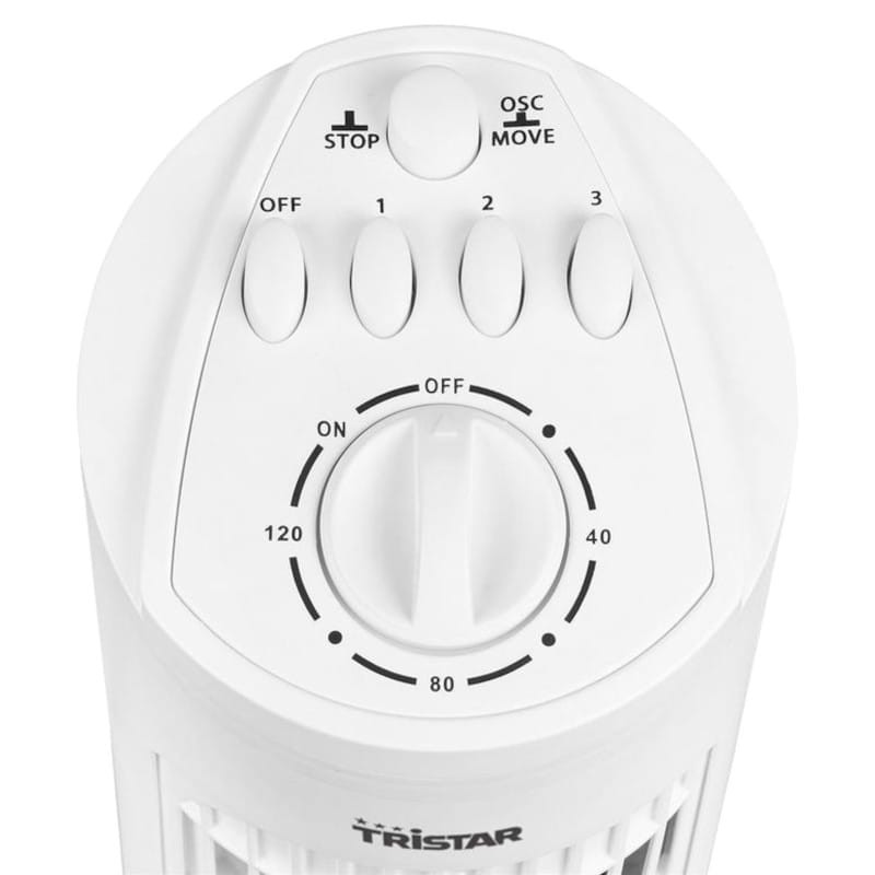Ventilador de Torre Tristar VE-5864 40 W 3 Velocidades Branco - Cronõmetro