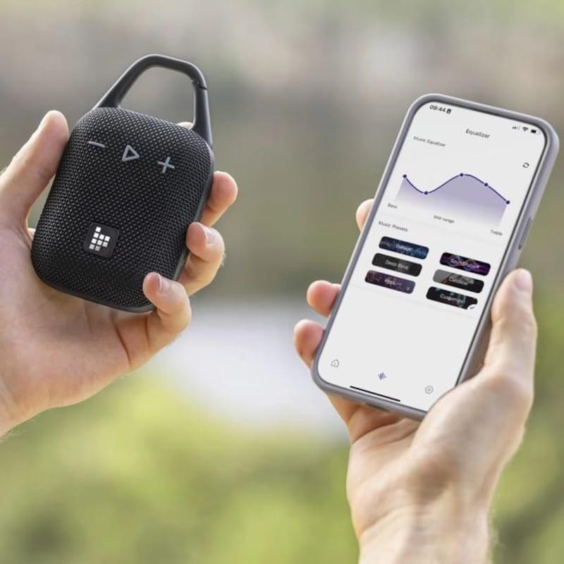 Conexiones de Tronsmart Mirtune H1 8W IPX7 Mosquetón Azul - Altavoz inalámbrico