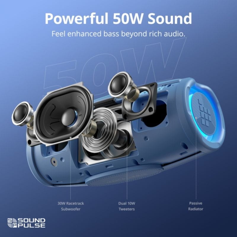 Altavoz Tronsmart Mirtune S100 Azul con potencia de 50W