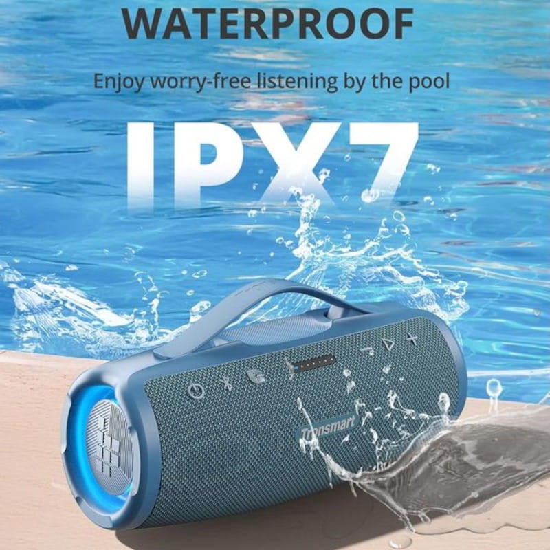 Resistencia al agua de Tronsmart Mirtune S100 50W IPX7 Azul - Altavoz Bluetooth