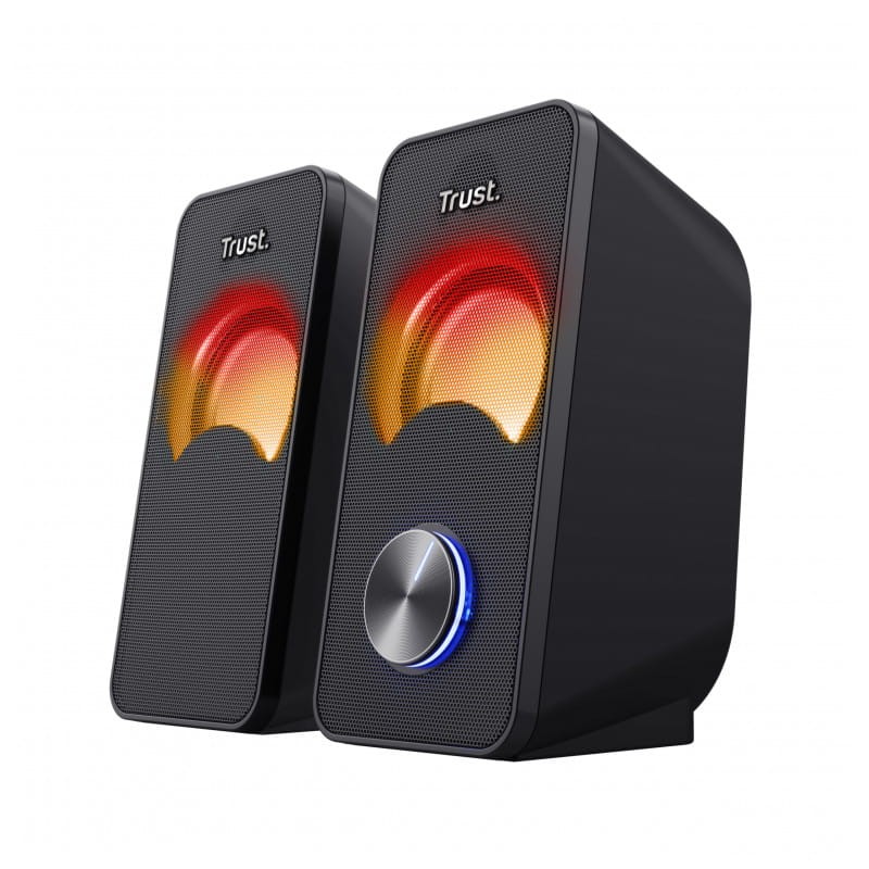Trust Arys - Altavoces PC imagen lateral iluminados en rojo