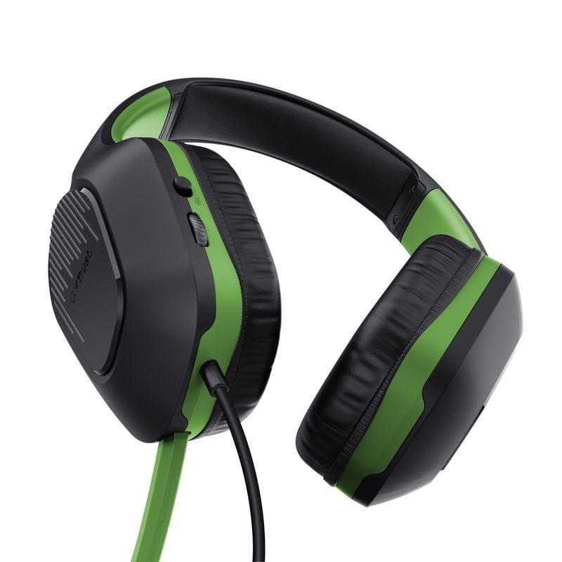 Desde abajo Trust GXT 415X Zirox Negro/Verde - Auriculares Gaming