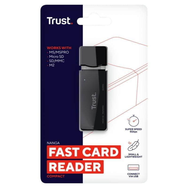 Embalaje del Lector de tarjeta Trust NANGA USB 3.2 Gen 1 Type-A Negro