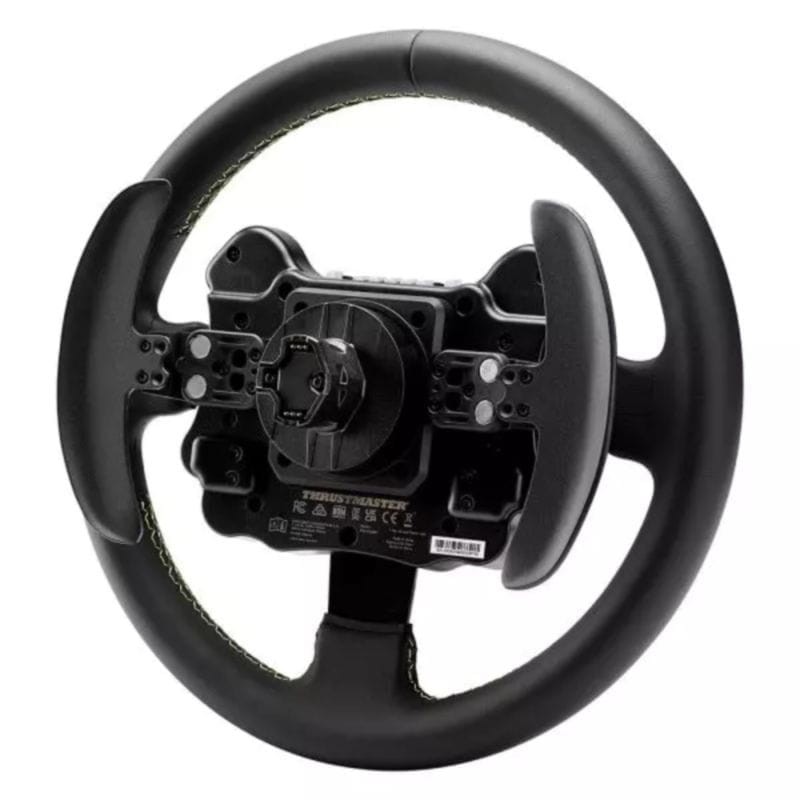 Vue frontale et arrière du Volant Thrustmaster Evo Racing 32R Leather Noir/Jaune