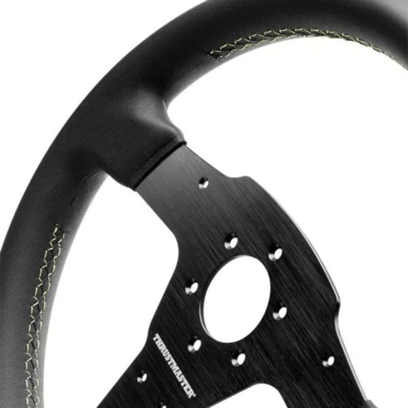Détail du Volant Thrustmaster Evo Racing 32R Leather Noir/Jaune en aluminium