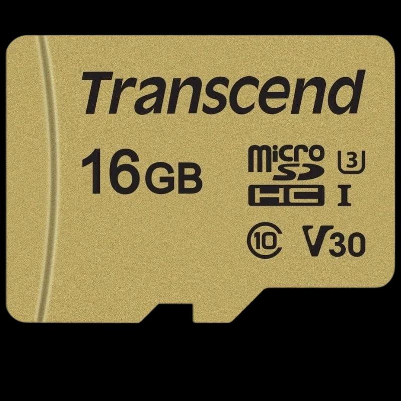 Transcend TS16GUSD500S 16 GB Clase 10 UHS-I U3 V30 MLC NAND Oro - Tarjeta microSD