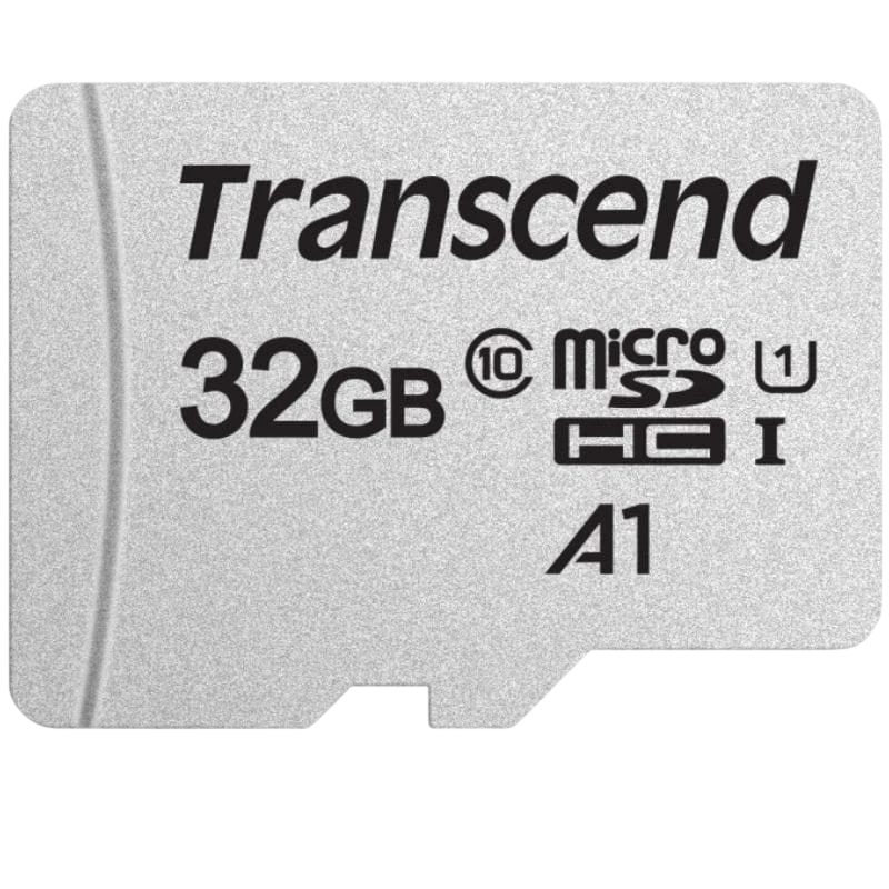 Transcend TS32GUSD300S 32 GB Clase 10 UHS-I UI 95 MB/s A1 Plata - Tarjeta microSD