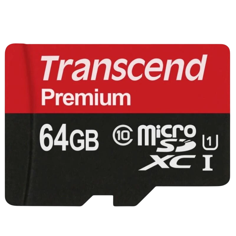 Transcend TS64GUSDU1 64 GB Classe 10 UHS-I U1 MLC NAND Noir / Rouge - Carte microSD