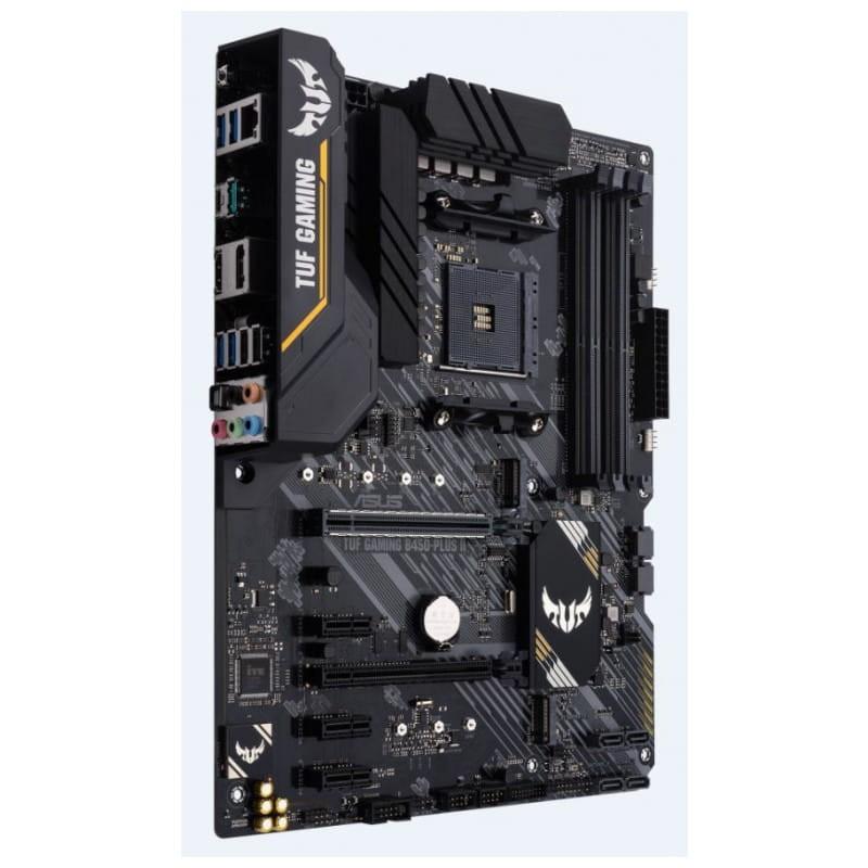 ASUS TUF GAMING B450-PLUS II AMD Ryzen™ 3 Zócalo AM4 128GB ATX Negro - Placa base imagen lateral