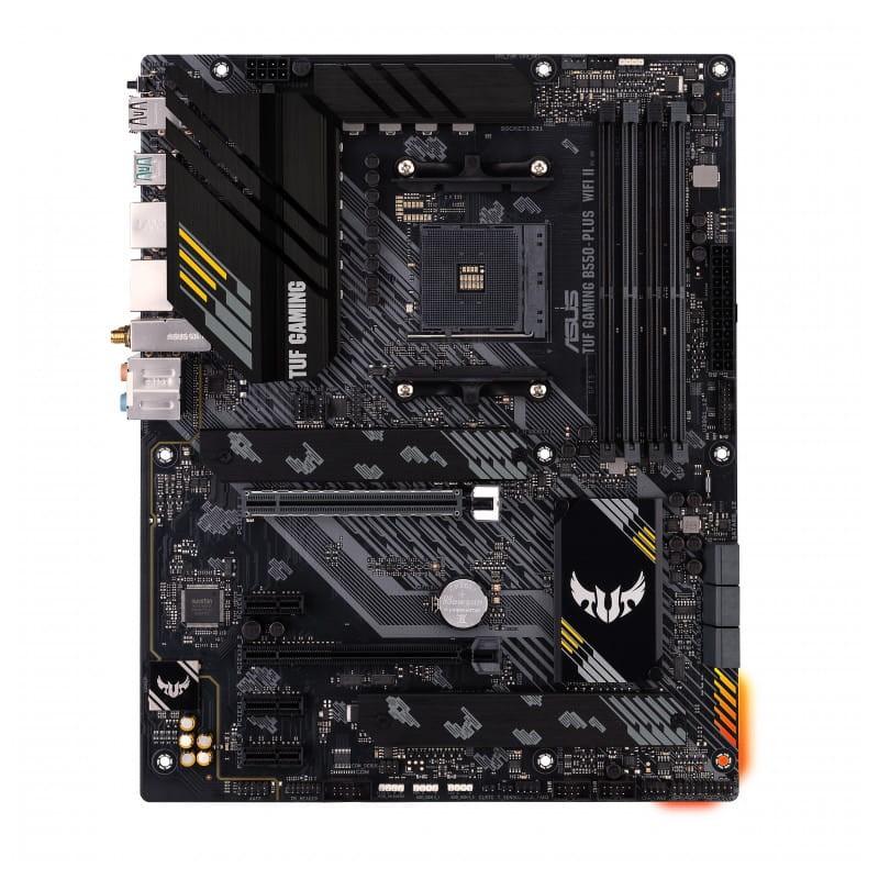 ASUS TUF GAMING B550-PLUS WIFI II AMD Ryzen 3 Zócalo AM4 128GB ATX Negro - Placa base imagen lateral