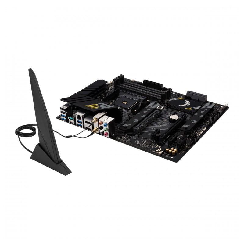 ASUS TUF GAMING B550-PLUS WIFI II AMD Ryzen 3 Zócalo AM4 128GB ATX Negro - Placa base imagen con la antena
