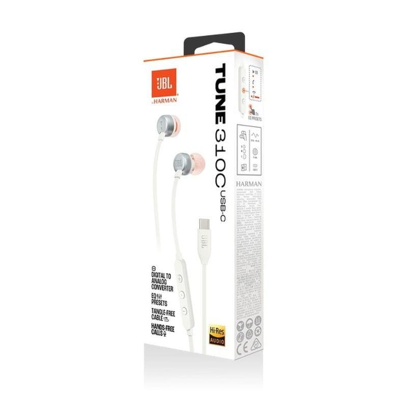 JBL Tune 310C USB-C Blanco - Auriculares In-Ear caja