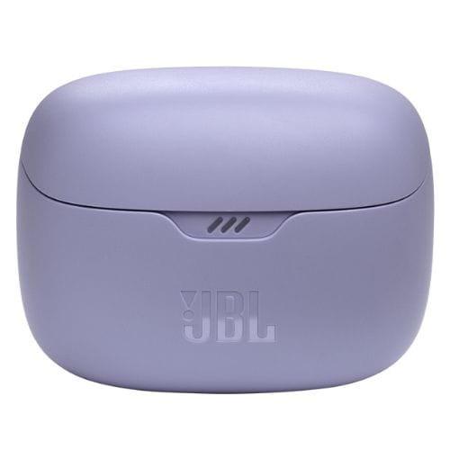 JBL Tune Beam Violeta - Auriculares Bluetooth imagen delantera de la caja de carga