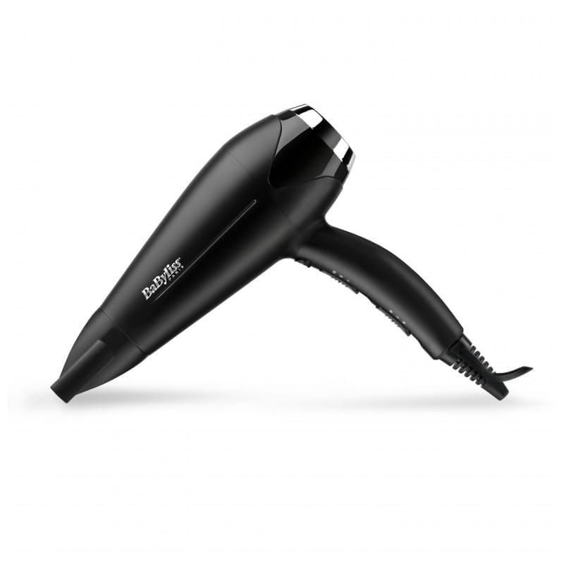 BaByliss Turbo Smooth 2200 D572DE Iónico Antiencrespamiento Negro - Secador de pelo imagen con boquilla