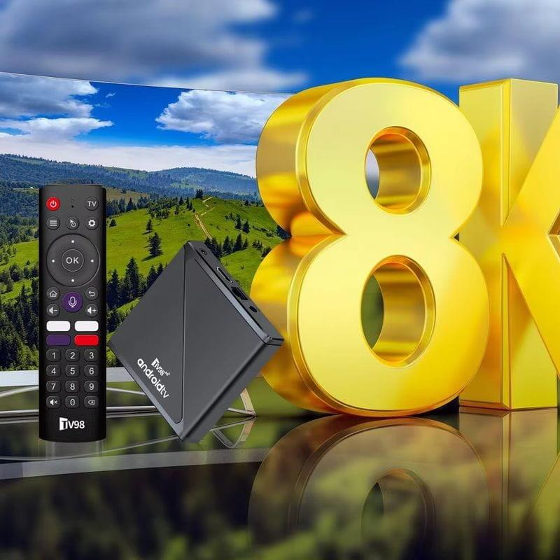Formato de TV98 ATV Pro 8K H313 2GB/16GB Wifi Dual Android 14 Negro - Android TV