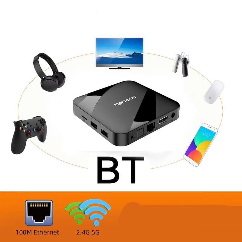 Bluetooth de TV98 ATV W2 8K S905W2 4GB/32GB Wifi Dual Android 14 Negro - Android TV