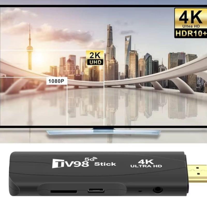 Resolución de TV98 Stick 4K 1GB/8GB WIFI Dual Android 14 Negro - Android TV