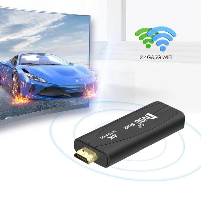 Conexión de TV98 Stick 4K 1GB/8GB WIFI Dual Android 14 Negro - Android TV