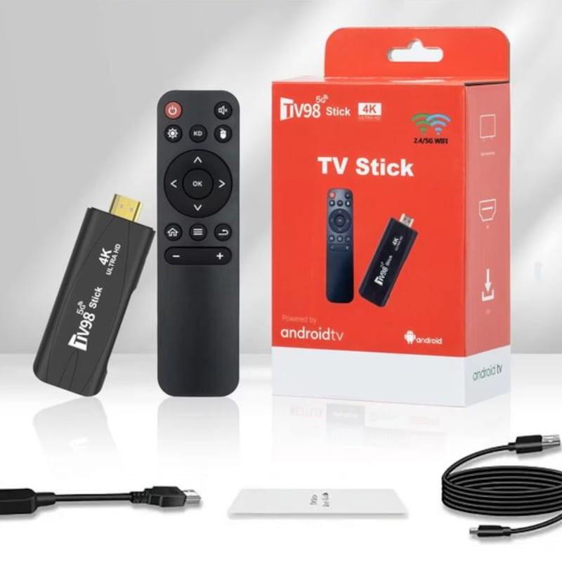 Caja de TV98 Stick 4K 1GB/8GB WIFI Dual Android 14 Negro - Android TV