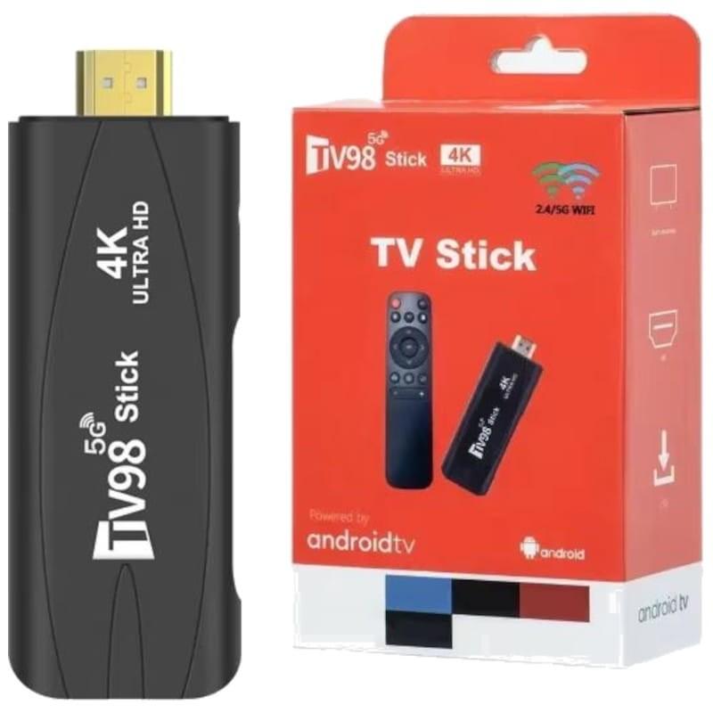 Control de TV98 Stick 4K 1GB/8GB WIFI Dual Android 14 Negro - Android TV
