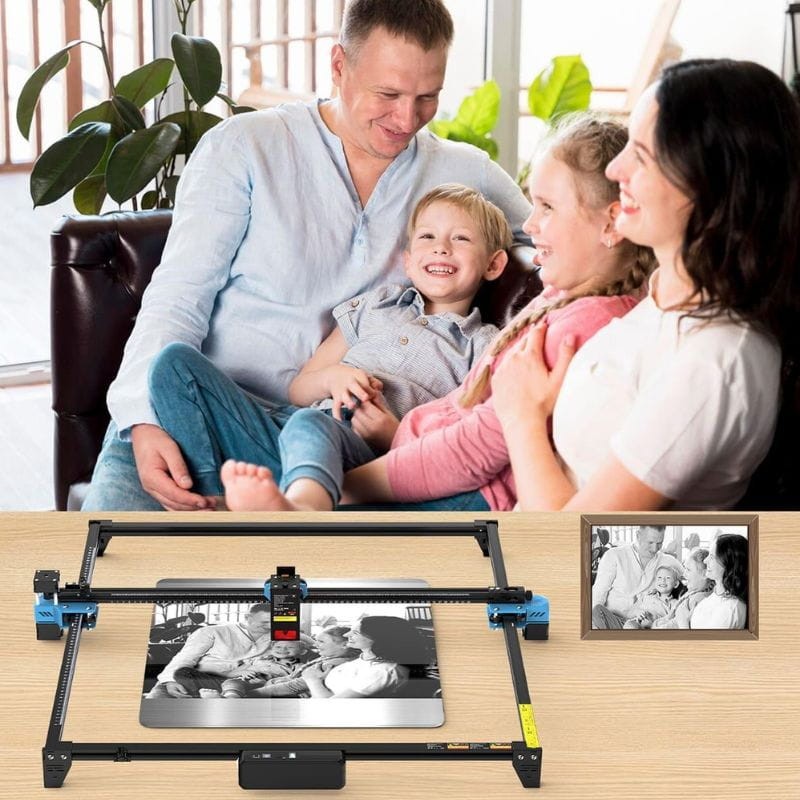 Gravador laser Two Trees TTS 20 Max 20W preto com área de trabalho de 600x600mm