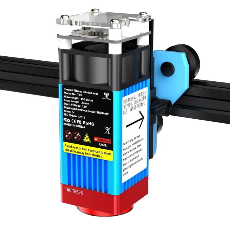 Graveur laser noir Two Trees TTS 55 Pro avec une vitesse de 30 000 mm/min