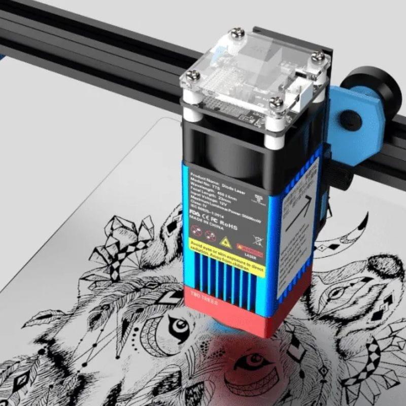 Graveur laser noir Two Trees TTS 55 Pro avec découpeur laser 40 W