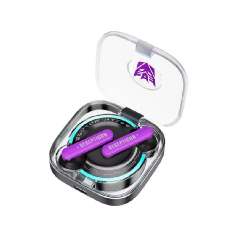 Detalle del estuche de carga de los Auriculares TWS Transformers TF-T03 Púrpura