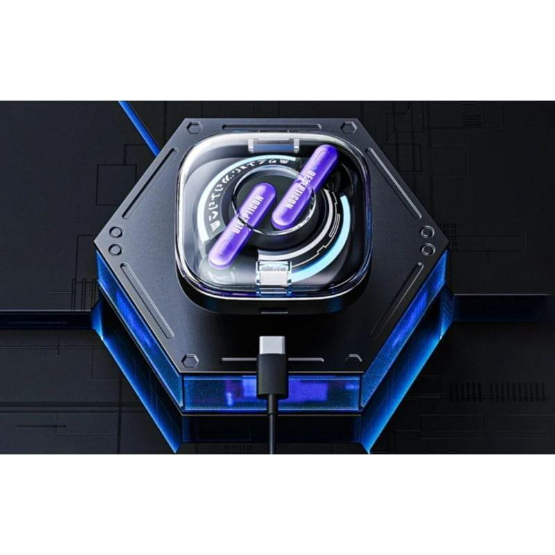 Auriculares TWS Transformers TF-T03 Púrpura con carga USB-C